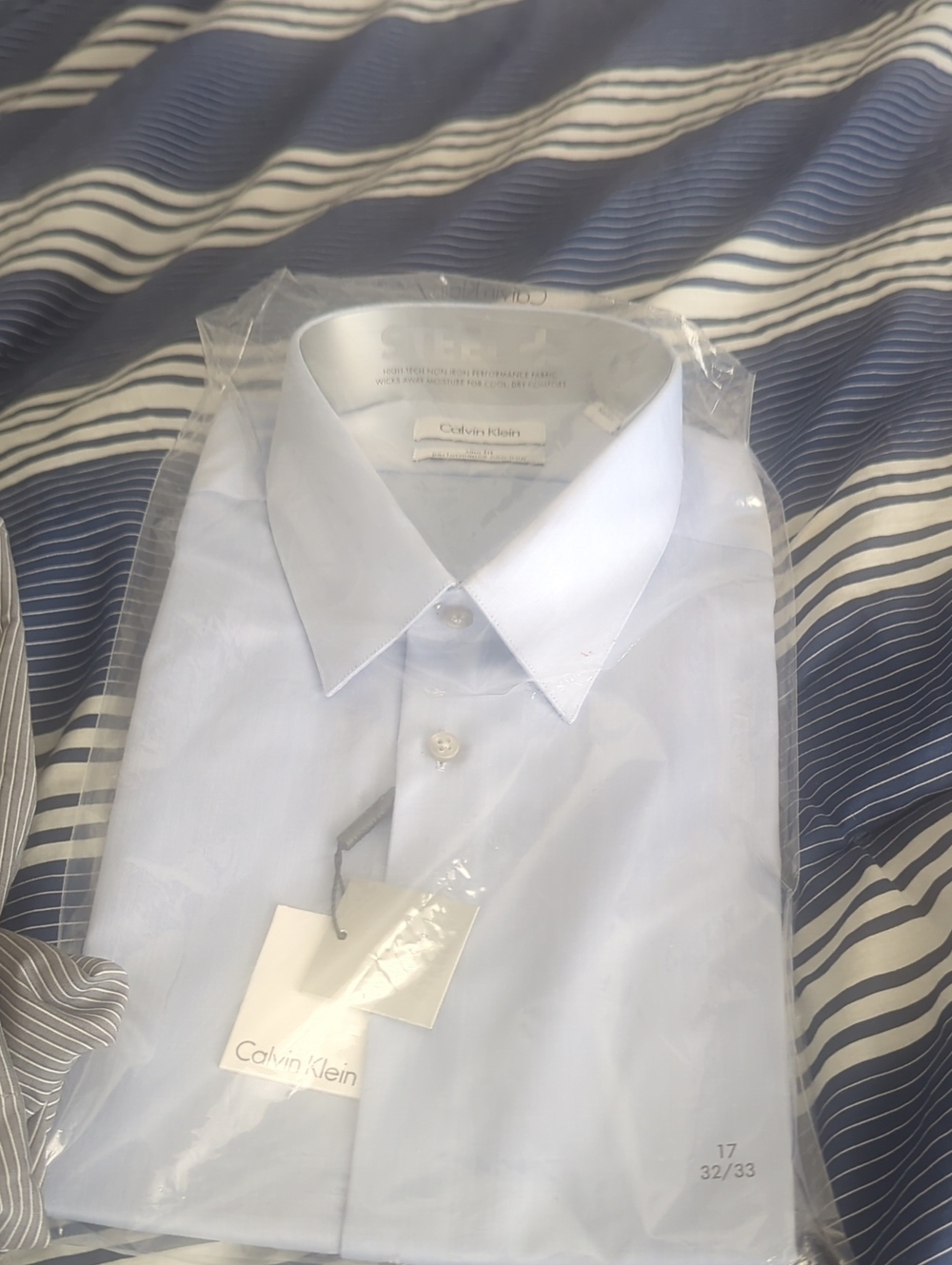 Calvin Klein Light Blue Classic Point-Collar Dress Shirt